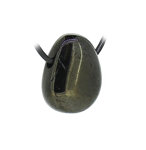 Budawi® Gagat Trommelstein Anhänger Kettenanhänger mit Lederband