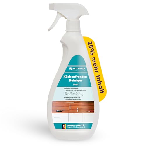 HOTREGA Küchenfronten Reiniger Matt 750 ml | Für matte Küchenfronten und empfindliche Oberflächen | Entfernt Fingerabdrücke & Alltagsschmutz
