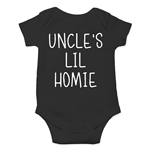 Image of AW Fashions Uncle’s Lil Homie Baby Bodysuit Funny Cute Newborn Romper Adorable Clothing Unisex Girls Boys