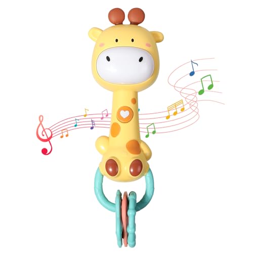 Image of Orzbow Giraffe Teether Toy, Baby Teething Toys & Rattle Ligh-Up, Musical Baby Toy 3-6-12-18 Months, Easy to Grip Sensory Toys for Toddlers Bpa-Free, Boy Gir Birthdays Gift