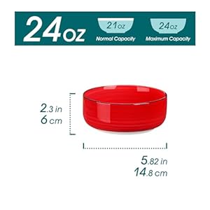 vancasso Bonita Cereal Bowls Set of 6 24 Oz Ceramic Bowls for Kitchen Dishwasher Microwave Safe Bowls for Soup Cereal Dessert Fruit Warm Colored Bowl Set