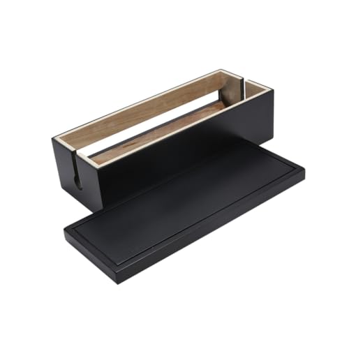 Boîte à câbles noir naturel pour organiser le coin bureau et le salon familial