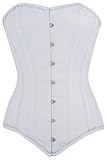Heavy-Duty Overbust Corset for Women – Premium Cotton, Double Steel Boning, Lace-Up Back, Front Busk Closure, White​ (UK, Alpha, S, Regular, Regular, Standard, White)