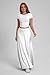 Nimsruc Two Piece Skirt Sets For Women Comfy Summer Outfits Crew Neck Short Sleeve Elastic Waist Maxi Skirts Matching Set White S