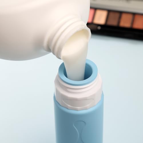 Image of Gemice Travel Bottles for Toiletries, Tsa Approved Travel Size Containers with Clear Bag, BPA Free Leak Proof Travel Tubs Refillable Travel Accessories for Cometic Shampoo Lotion Blue