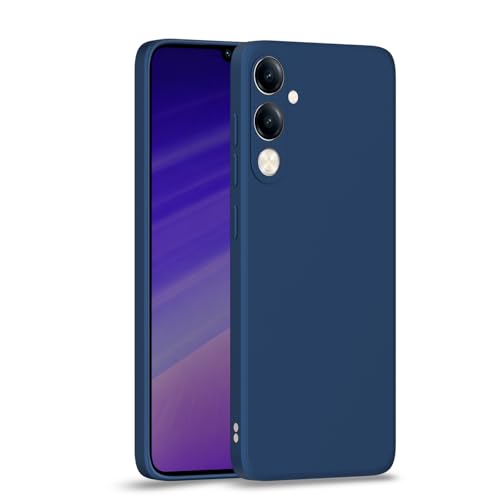 Image of Outlouders Back Cover for iQOO Z10 lite 5G / Vivo T4 lite 5G / Y19 5G / Y19e / Y04 4G / Y29s 5G | Camera Protection | Durable Soft Matte Silicone Bumper Case (Blue)