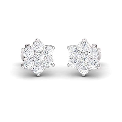 Diamondere-Natural-and-Certified-Diamond-Floral-Earrings-in-14K-White-Gold-070-Carat-Seven-Stone-Earrings-for-Women 31Dm7aprZcL