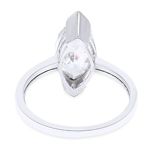Jewel Zone US 4 1/2 Carat Marquise Cut White Cubic Zirconia Solitaire Engagement Ring In 14k Gold Plated 925 Sterling Silver (4.50 Cttw) Ring4