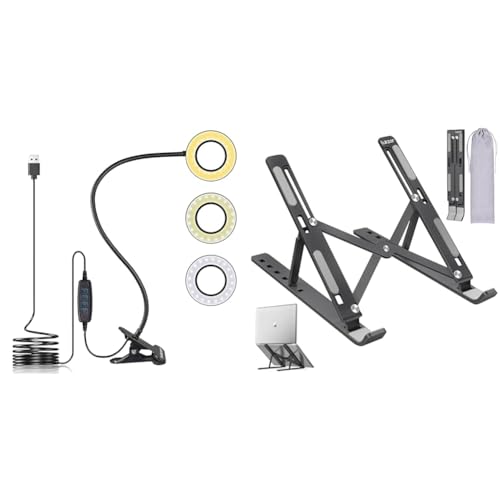Image of Tukzer 3.5 inch LED Selfie Ring Light |Flexible Arm Desk Mount Clamp for Live Stream, Makeup, Online Mee