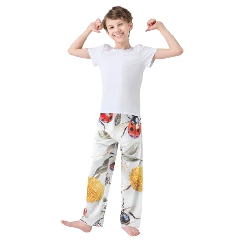 ZZXXB Ladybug and Bess Boys Long Pants Soft Trousers Elastic Waist Kids Lounge Bottoms with Pockets S-XL3