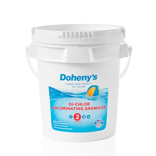 Image of Doheny's Di-Chlor Granular Chlorine | Pro-Grade 3-in-1 Pool Sanitizer, Shock & Algaecide | Fast-Dissolving, Calcium-Free, No Residue | 99.5% Sodium Dichlor with 56% Stabilized Chlorine | 10lb Bucket