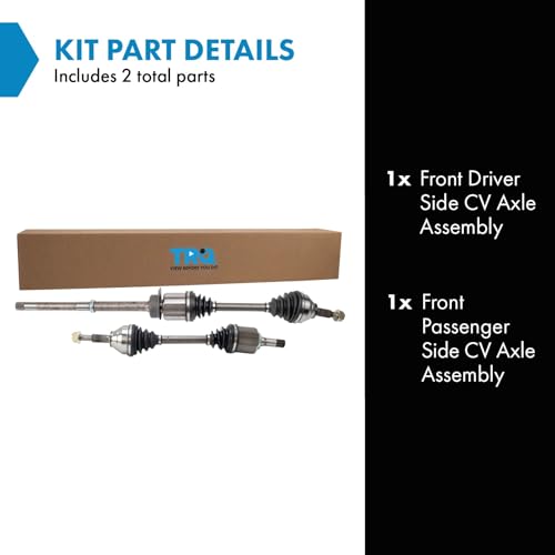Image of TRQ Front Driver and Passenger Side CV Axle Assembly Set 2 Piece Compatible with 2011 Ford Explorer All Wheel Drive, 2012-2014 Explorer V6 3.5L All Wheel Drive