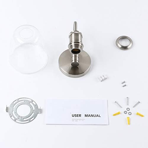 Yosoan Lighting Modern Vintage Industrial Bell Sconce Wall Light Fitting with 5.6 Clear Glass Lampshade, for Office Home Kitchen Living Room Bedroom Loft Bar (Brushed)