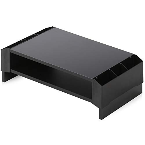FITUEYES Elevador del Monitor Soporte para Monitor con Cajones de Organizar 45x 23,5x14cm Color Negro DT244001WP