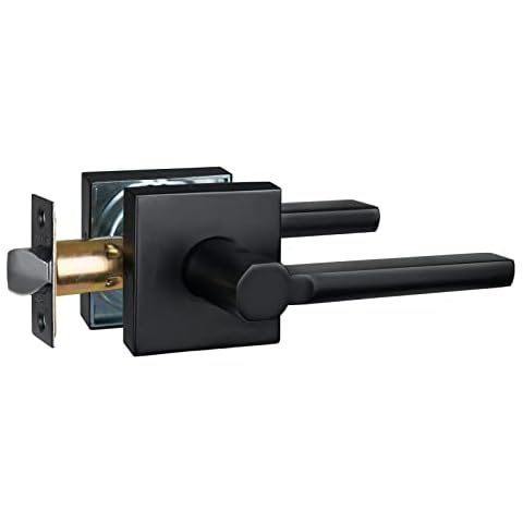 HISAFE Passage Door Lever, No-Locking Hall/Closet Door Handle, Heavy Duty Lever Door Handle Interior, Matte Black Finish, Right&Left Handed (1Pack) 1601-PS-1P Cover