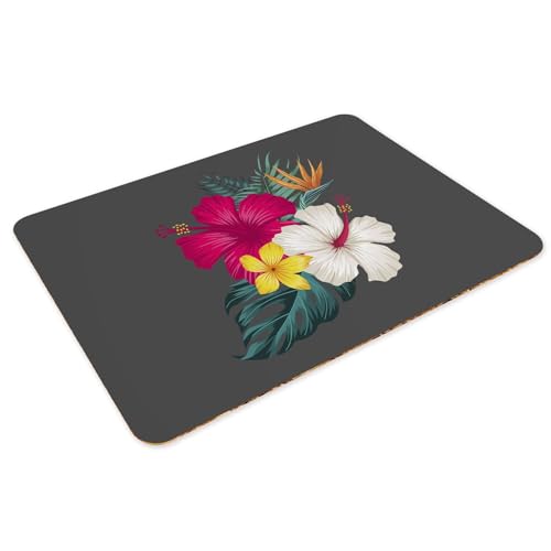 Sets de table jungle hibiscus napperons en liège pour repas - 3
