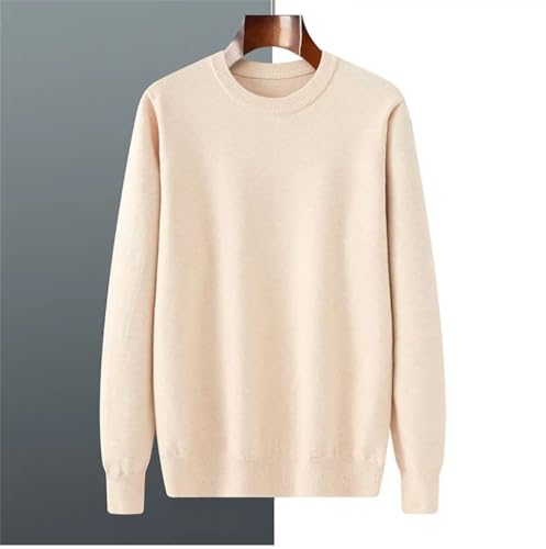 Men's Sweater Round Neck Long Sleeve Solid Color Loose Knit Sweaters Warm Tops4