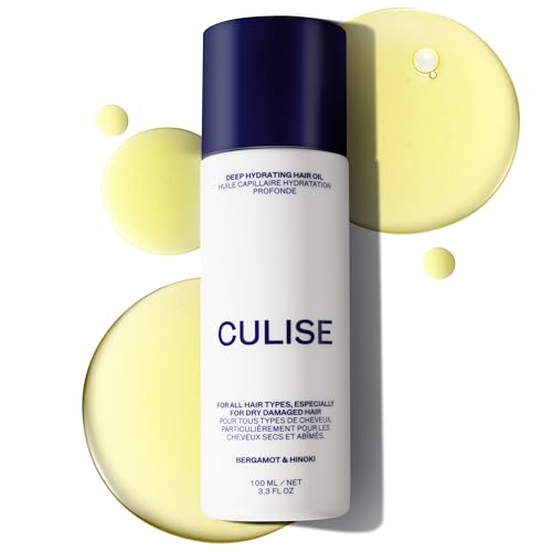 CULISE Korean Deep Hydrating Hair Oil for Dry Damaged Hair - Frizz Control, Heat Protectant, Adds Shine, Split Ends Repair - Lightweight Nourishing Oil for Curly, Wavy, Fine, Korean Care, 3.3 Fl Oz