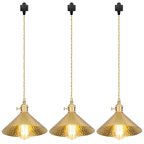 SKIVTGLAMP Halo Track Lighting Pendants, 3.2 Ft, Dimmable H-Type Track Mount Nordic Industrial...