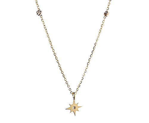 Preisvergleich Produktbild Rhapsody Halskette aus 18-karätigem Gelbgold mit Schneeflocke mit Zirkonia