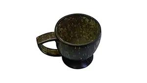 Home Restaurant Kitchen Coconut Shell Tea Cups with Handle| Pack of 1 Coconut Shell | Wood Mug - Hand Made | Hot and Cold Beverages - (200 ml, Brown)