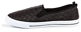 Chatties Ladies Quilted Slip-On Women Sneaker (5-6 B(M) US, Black)