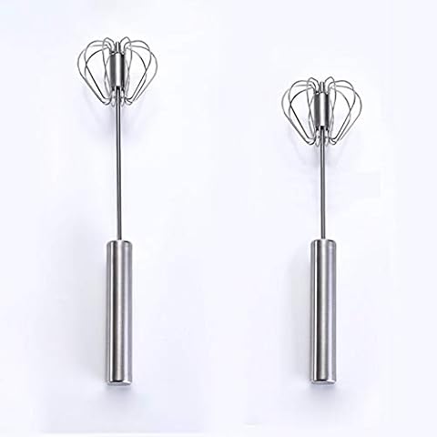 2 Pieces Manual Egg Beater ,10 Inch+12 Inch Whisk Set Egg Beater Egg Whisk,Semi-Automatic Beater Stainless Steel Hand Mixers For Blending,Whisking,Beating,Premium Kitchen Utensil Whisk Set Egg Beater Cover