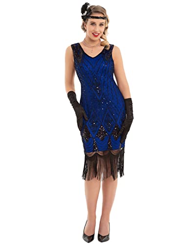 Image of PrettyGuide Women 1920s Gatsby Cocktail Sequin Art Deco Flapper Dress