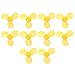 10Pcs Toy Propeller ABS Plastic 3 Blades Fan DIY Model Accessories Yellow for Mini Fans, Electric Toys, Reinforced Concrete Boats and Science and Education Toys