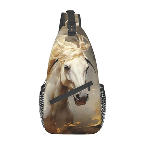 Horse Sling Backpack Chest Bag Crossbody Shoulder Bag Gym Cycling Travel Hiking Daypack For Men Women