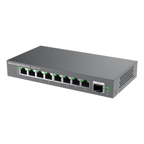 Image of Grandstream GWN7701M | 9-Port Multi-Gigabit Ethernet Unmanaged Network Switch | 2.5G Bandwidth | Plug & Play | Desktop /Wall-Mount | Fanless Metal Design