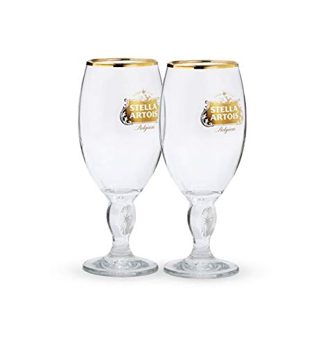Stella Artois Limited Edition Full Gold Logo Chalice - 33 CL - Set of 2
