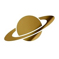 Decal Stickers of Planet Saturn Planetary Ring System 1 (Metallic Gold) (Set of 2) Luxury Weatherproof Vinyl Decal Stickers for Laptop Desktop Smartphone Car Dirt Bike Wall Room - ANDstic898641GO