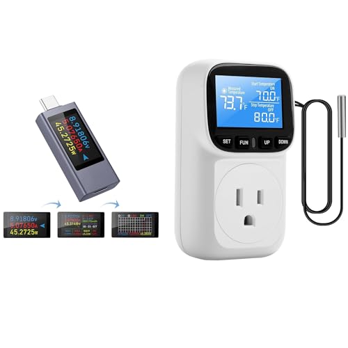Image of Diymore USB C Power Meter Testers,USB C Tester Power Tester Color Screen,Multimeter Tester,Three Screens Switch to Display Current,Voltage,CPU Temperature,Voltage Meter,DC4-30V /0-12A
