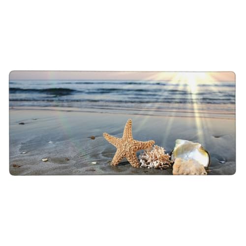 Tapis de souris géant plage ensoleillée pour un bureau ordonné au quotidien