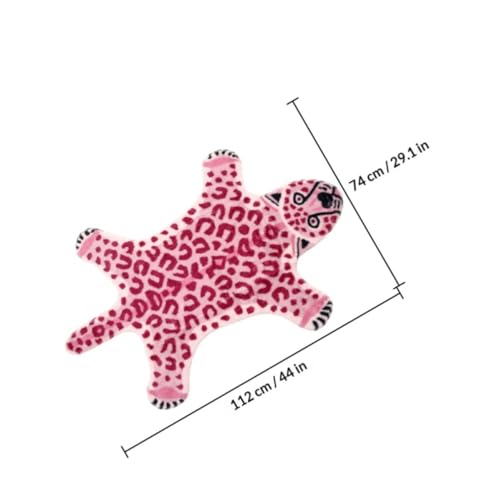 Alfombrilla para patas de poliéster rosa con rayas de león creativa 3