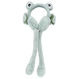 [Healifty] かわいいぬいぐるみカエル耳キャップ 多目的暖かいイヤーマフ 通気性保温 女の子冬用アクセサリー 1個