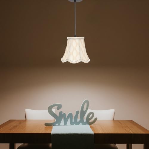 Vintage Cloth Lampshade E14/E27 Clip-on, 6 Inch Scalloped Design Light Socket Cover for Table and Wall Lamp, 1 set. by ibasenice - Used condition - Image 7