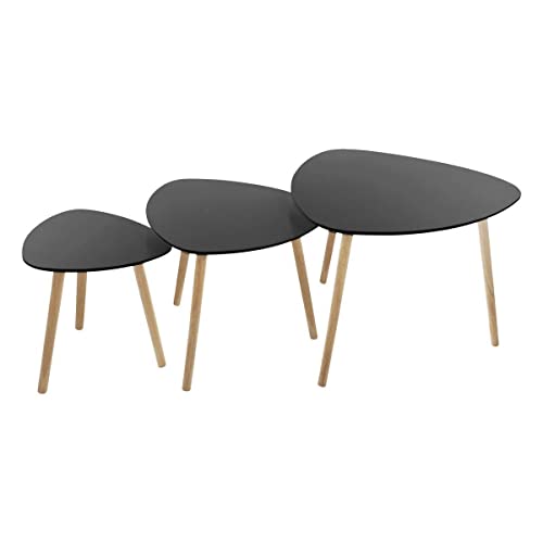 Atmosphera - Tables gigognes Mileo - Bois et métal - Noir