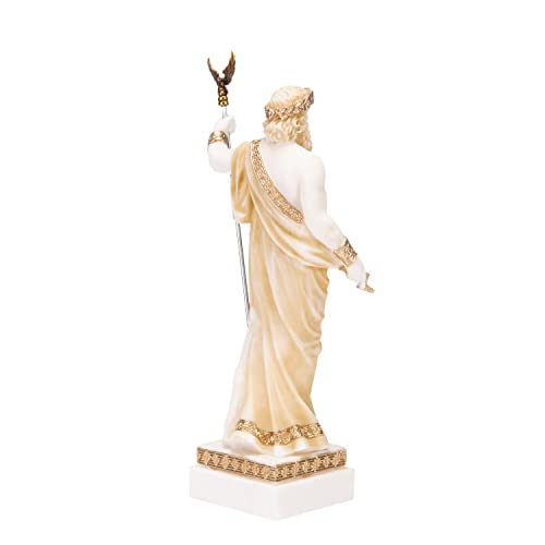 Estatua Zeus Dios Júpiter del Trueno 18 cm Alabastro Dorado miniatura 4