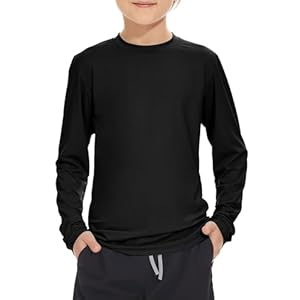 Boy Long Sleeve Rash Guard Shirt UPF 50+ Sun Protection Rashguard Swim Shirt
