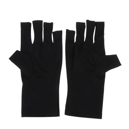 minkissy 2sets Uv Shield Nail Gloves for Manicure Breathable Polyester Hand Skin Protection 2pcs*2