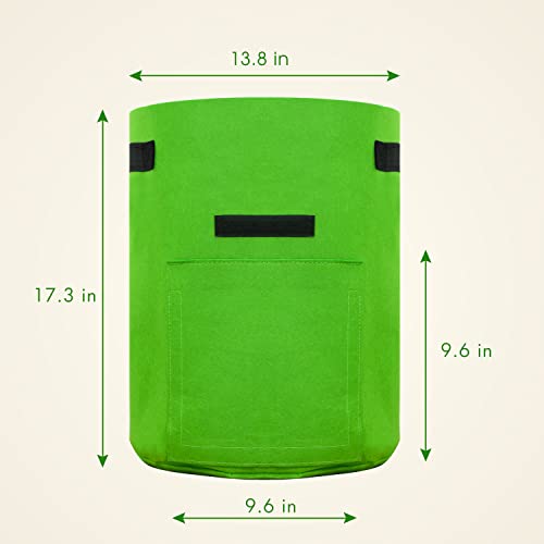 Image of Gardzen 6 Pack BPA-Free 10 Gallon Vegetable Grow Bags with Access Flap and Handles, Suitable for Planting Potato, Taro, Beets, Carrots, Onions, Peanut
