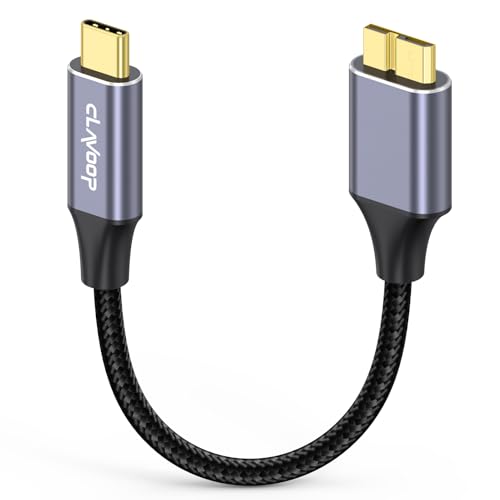 External Hard Drive Cable USB C 0.5ft/6 inch, 10Gbps Short USB3.0 Micro B to Type C Data Cord for Seagate Toshiba WD My Passport LaCie Portable Hard Disk, SSD, Camera, Brother Scanner, Laptop, Tablet