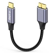 External Hard Drive Cable USB C 0.5ft/6 inch, 10Gbps Short USB3.0 Micro B to Type C Data Cord for Seagate Toshiba WD My Passport LaCie Portable Hard Disk, SSD, Camera, Brother Scanner, Laptop, Tablet