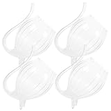 Gatuida 4 piezas Copas de Vidrio Resistentes para Vino y Diseño Curvado Tipo Vampiro Transparentes Uso Bar y Fiestas