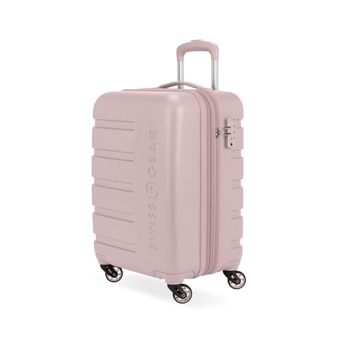Image of SWISSGEAR Signature Hardside Expandable Carry-On Spinner Luggage, ABS Construction, TSA-Friendly Lock, and Built-In Cupholder, Pink, 19-Inch