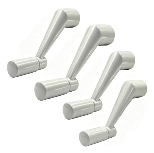 Image of Window Crank Handle,[H3713],White,Pack of 4,3 /8 inch Spline Crank Handle | Easy Smooth 360-Degree Operation,Fit Andersen Casement Operators,Casement Window Crank Handle Replacement,Material:Zinc Alloy