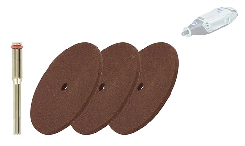 TIVOLY - Lote de 3 discos de resina de 32 mm de diámetro y conductor, tronzado, corte y corte de plástico y metal. Sujeción: cola cilíndrica Ø3,2 mm para DREMEL/PROXXON