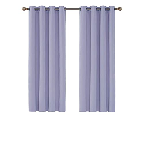 YOYIK Rideaux Occultants Isolant Thermique Rideau a Oeillets Microfibre Unie Polyester Design Moderne à Oeillets Cover